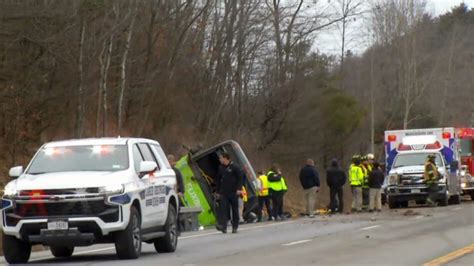 Multiple injuries in tour bus rollover on upstate New York highway